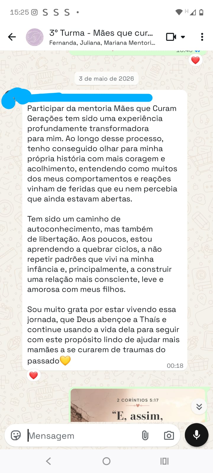 Depoimento em texto