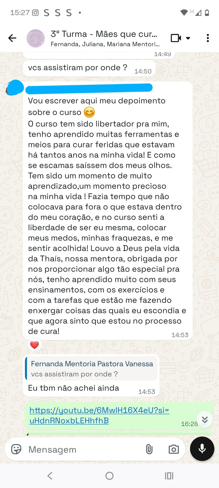 Depoimento em texto