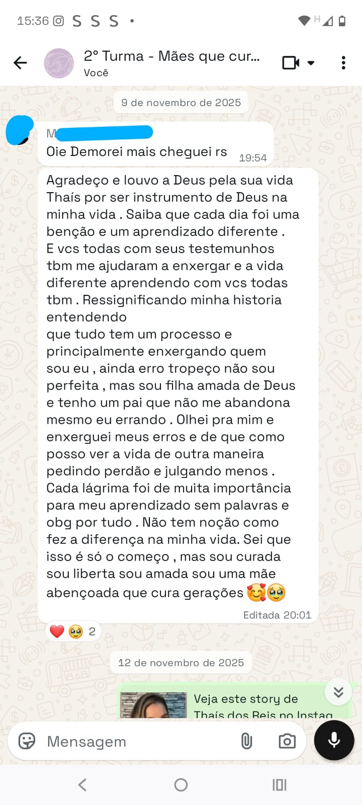 Depoimento em texto